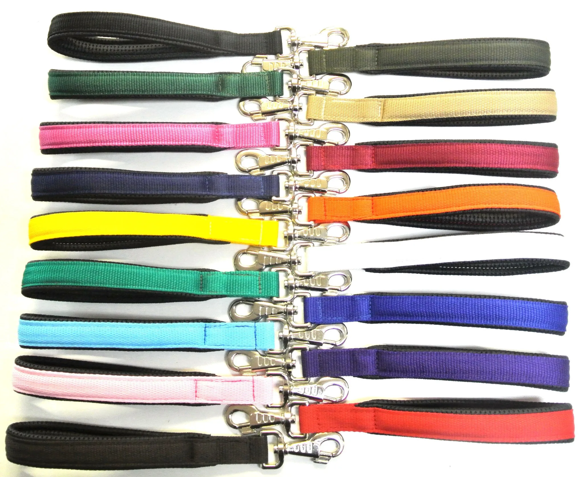 10" Short Close Control Dog Lead With Padded Handle In Various Colours 25mm Webbing