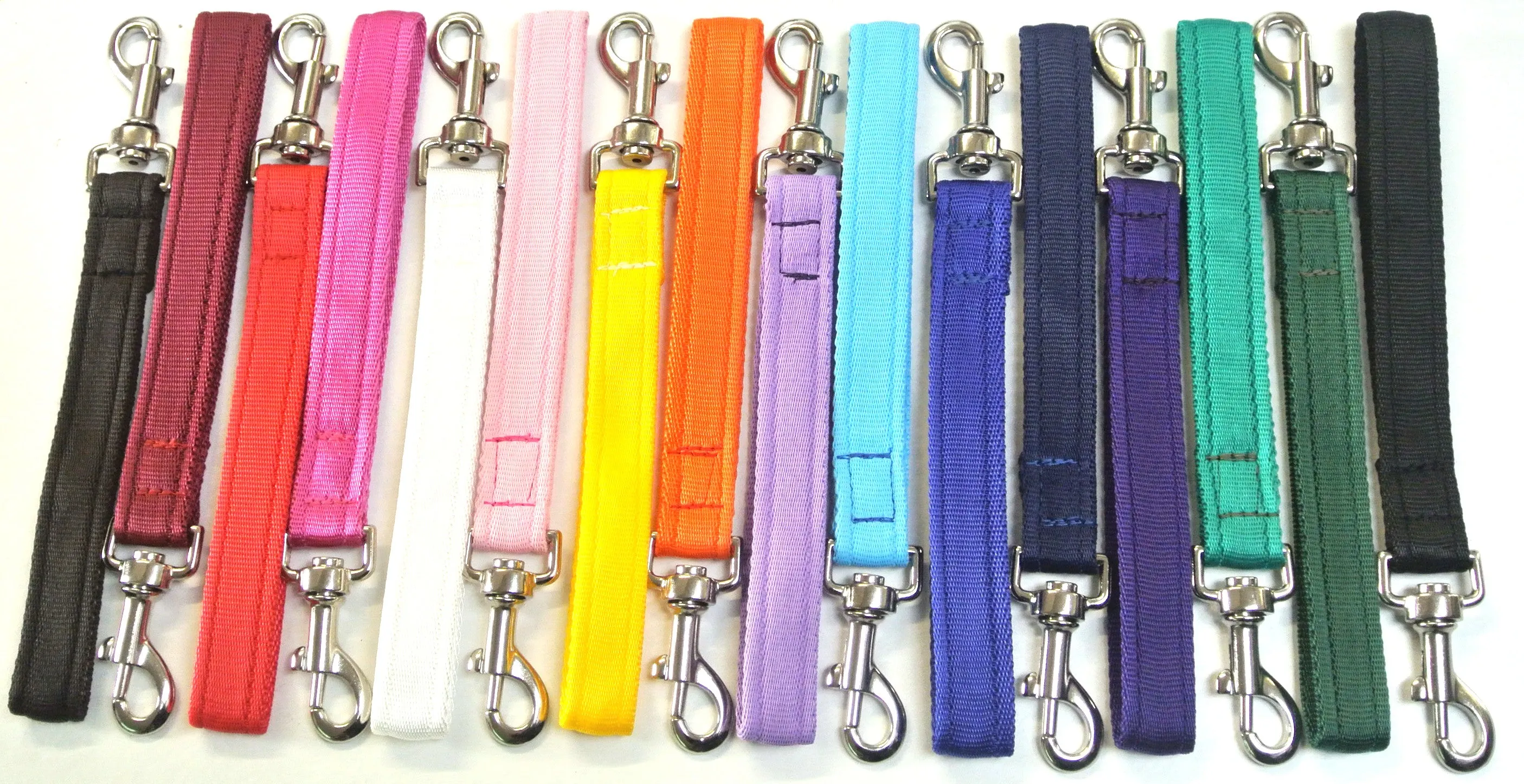 10" Short Close Control Dog Training Lead Leash 25mm Cushion Webbing In 19 Colours