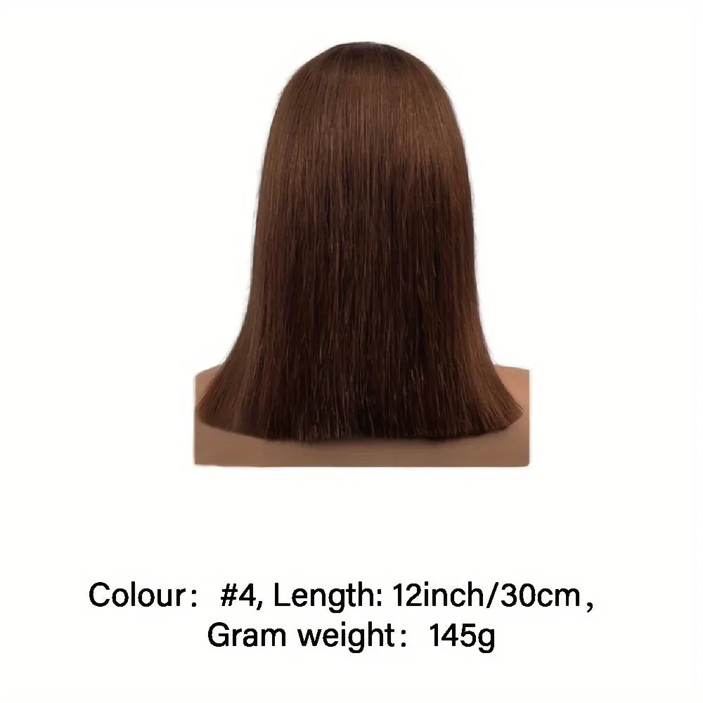 13X4 Straight #4 Brown Bob Wig Human Hair Wear Human Hair Lace Frontal Wigs Pre Plucked With Baby Hair Transparent Blunt Cut Brown Bob Lace Front Wigs For Women