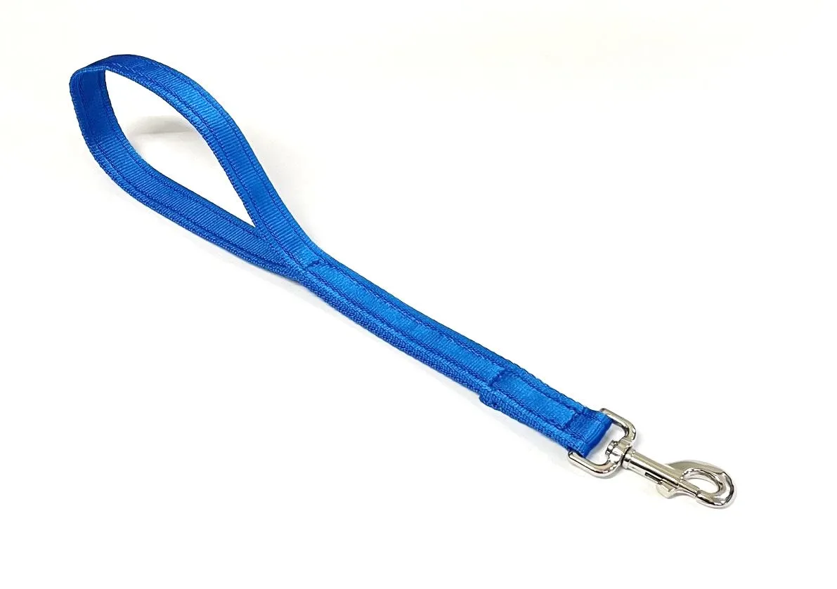 18" Short Close Control Dog Training Lead Leash 25mm Cushion Webbing In 19 Colours