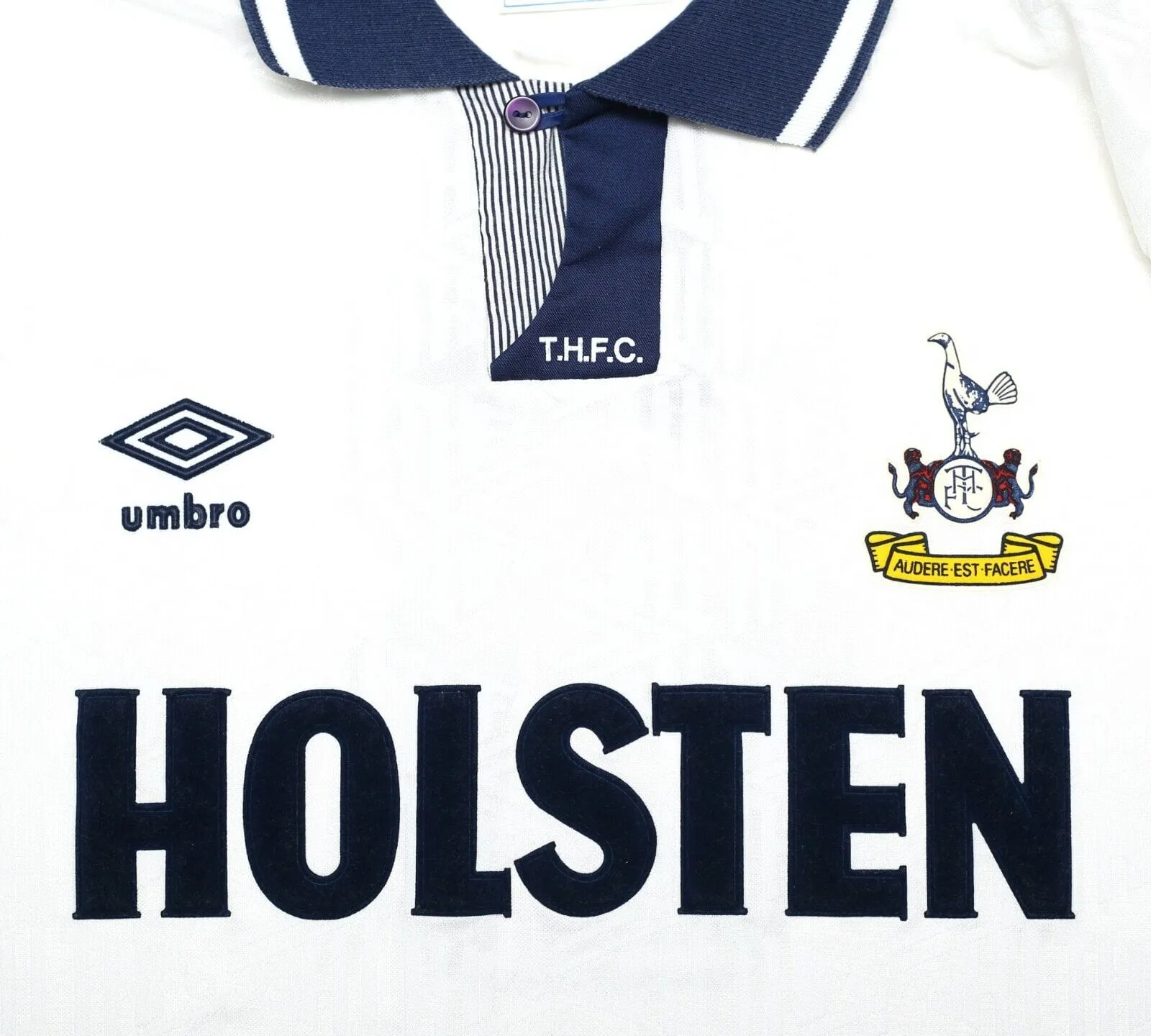 1991/93 GASCOIGNE #8 Tottenham Hotspur Vintage Umbro Home Football Shirt (L)