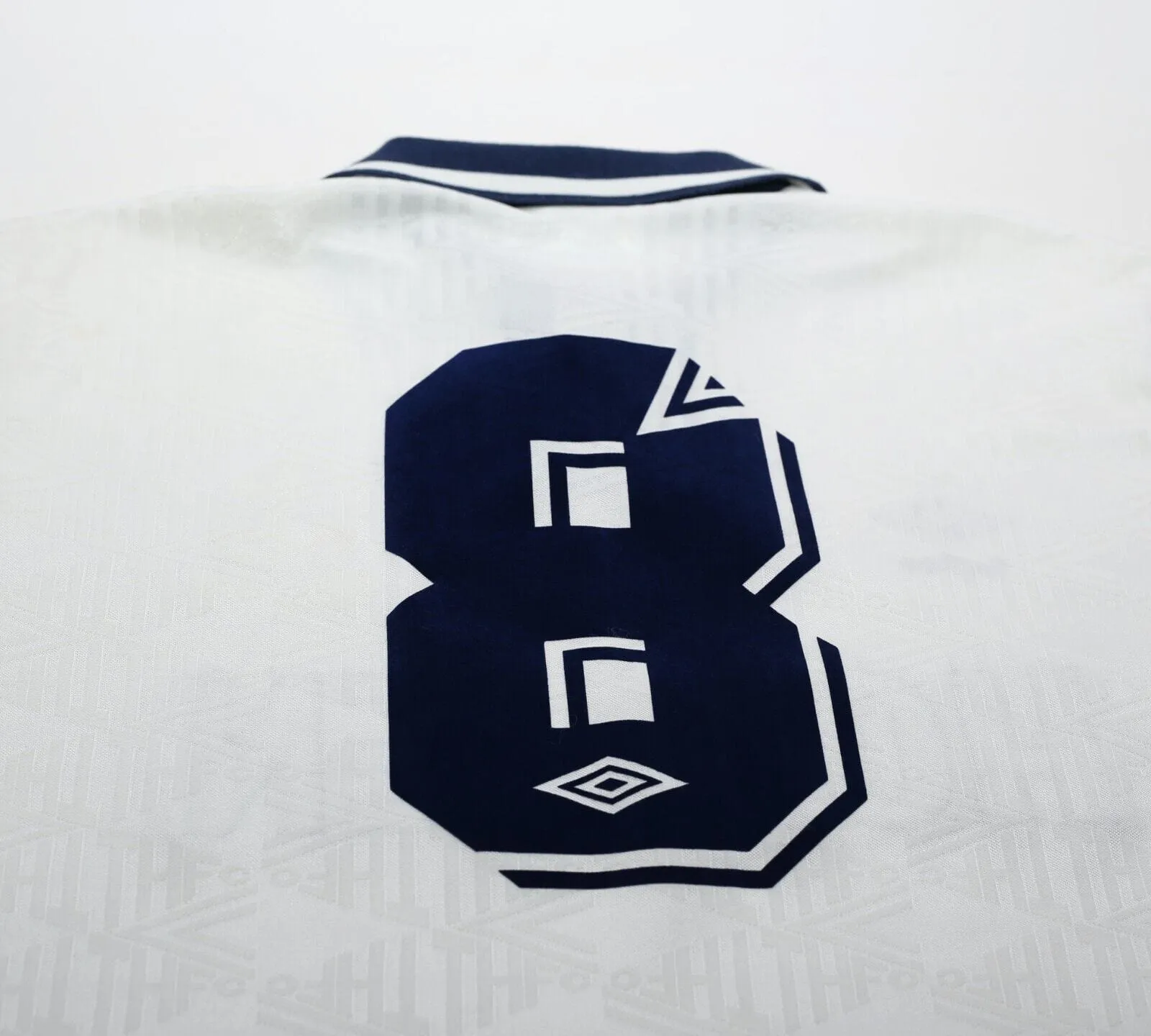 1991/93 GASCOIGNE #8 Tottenham Hotspur Vintage Umbro Home Football Shirt (L)