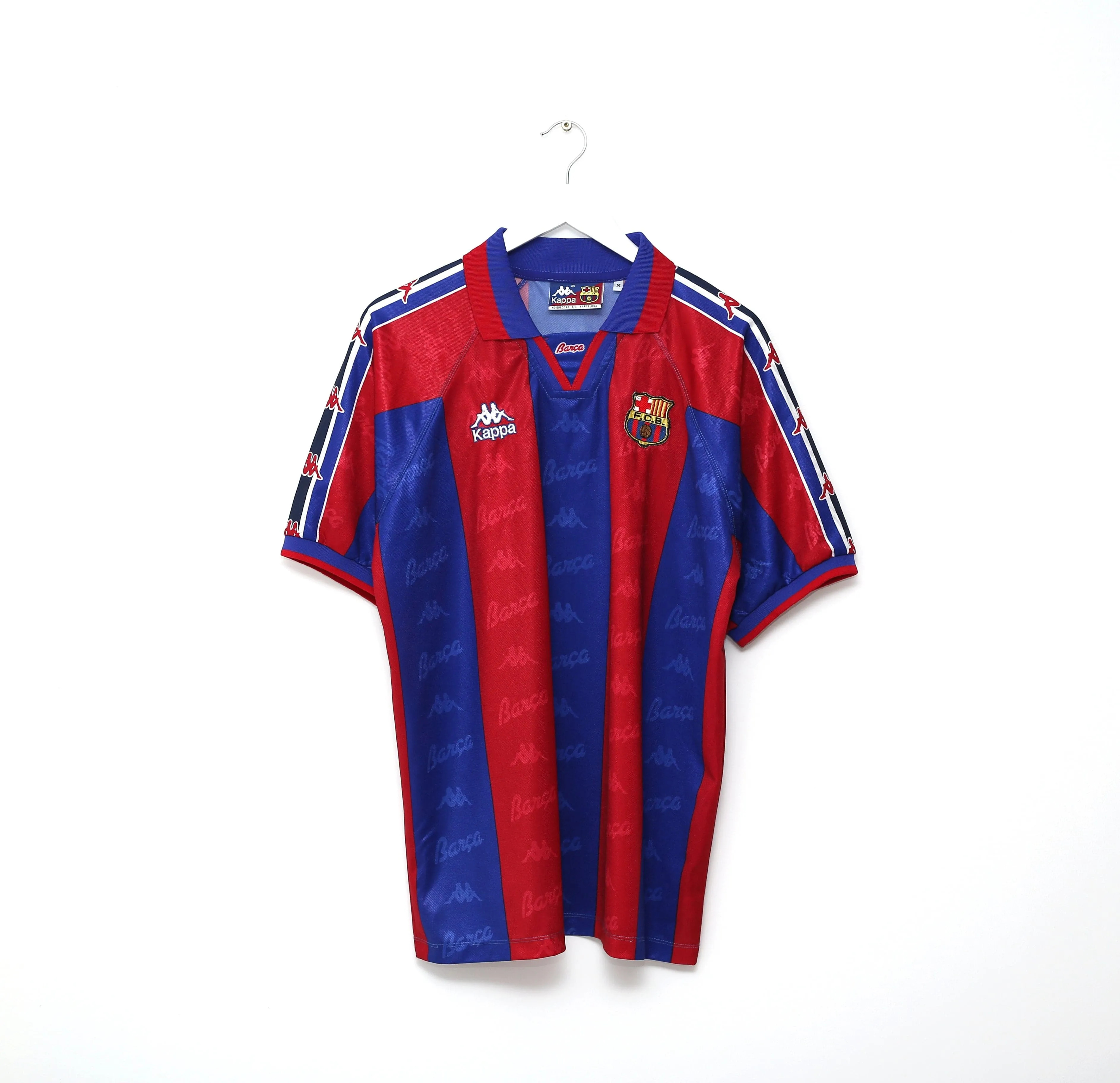 1995/97 Barcelona Vintage Kappa Home Football Shirt Jersey (M/L) Ronaldo Era