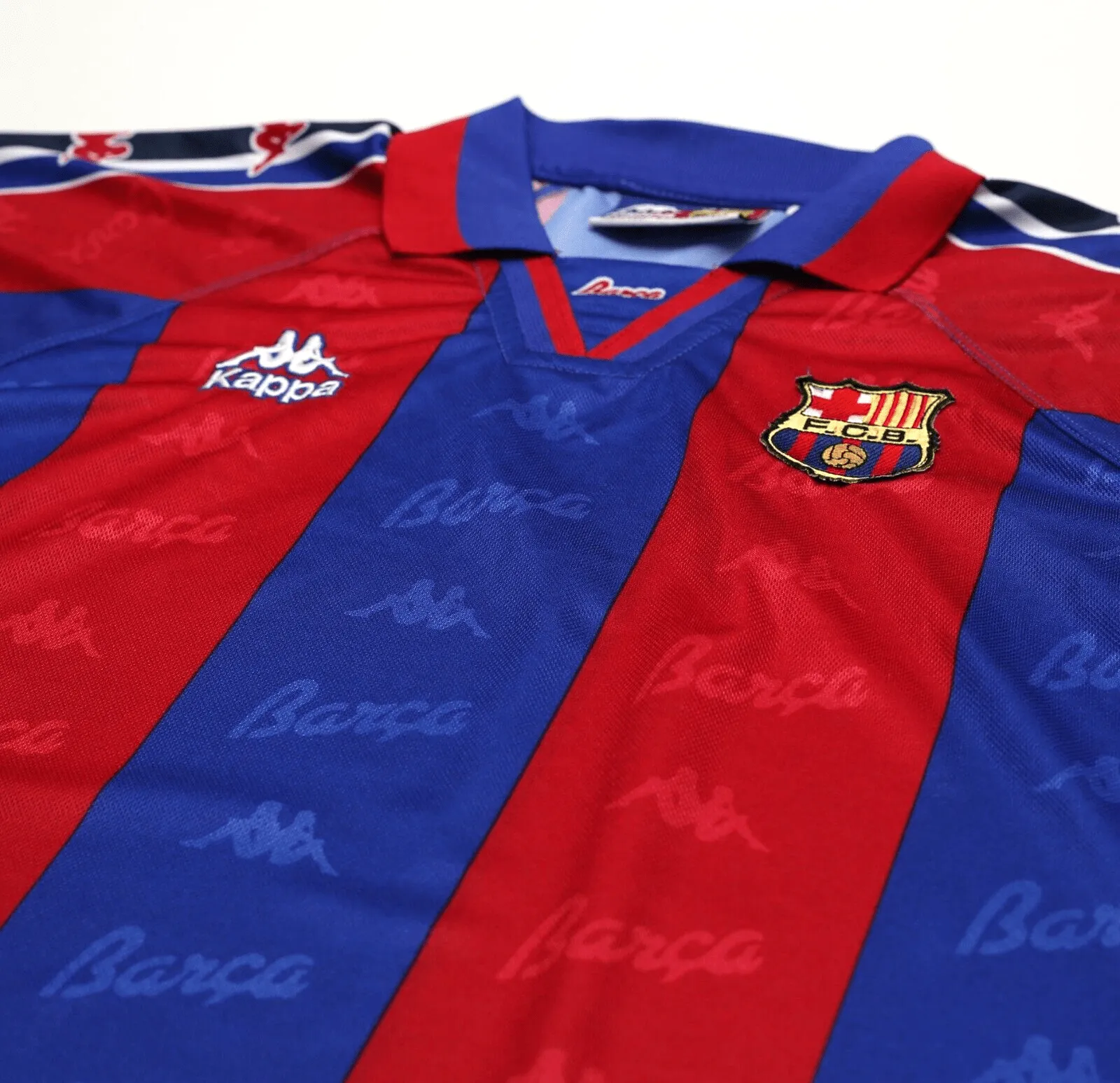 1995/97 Barcelona Vintage Kappa Home Football Shirt Jersey (M/L) Ronaldo Era