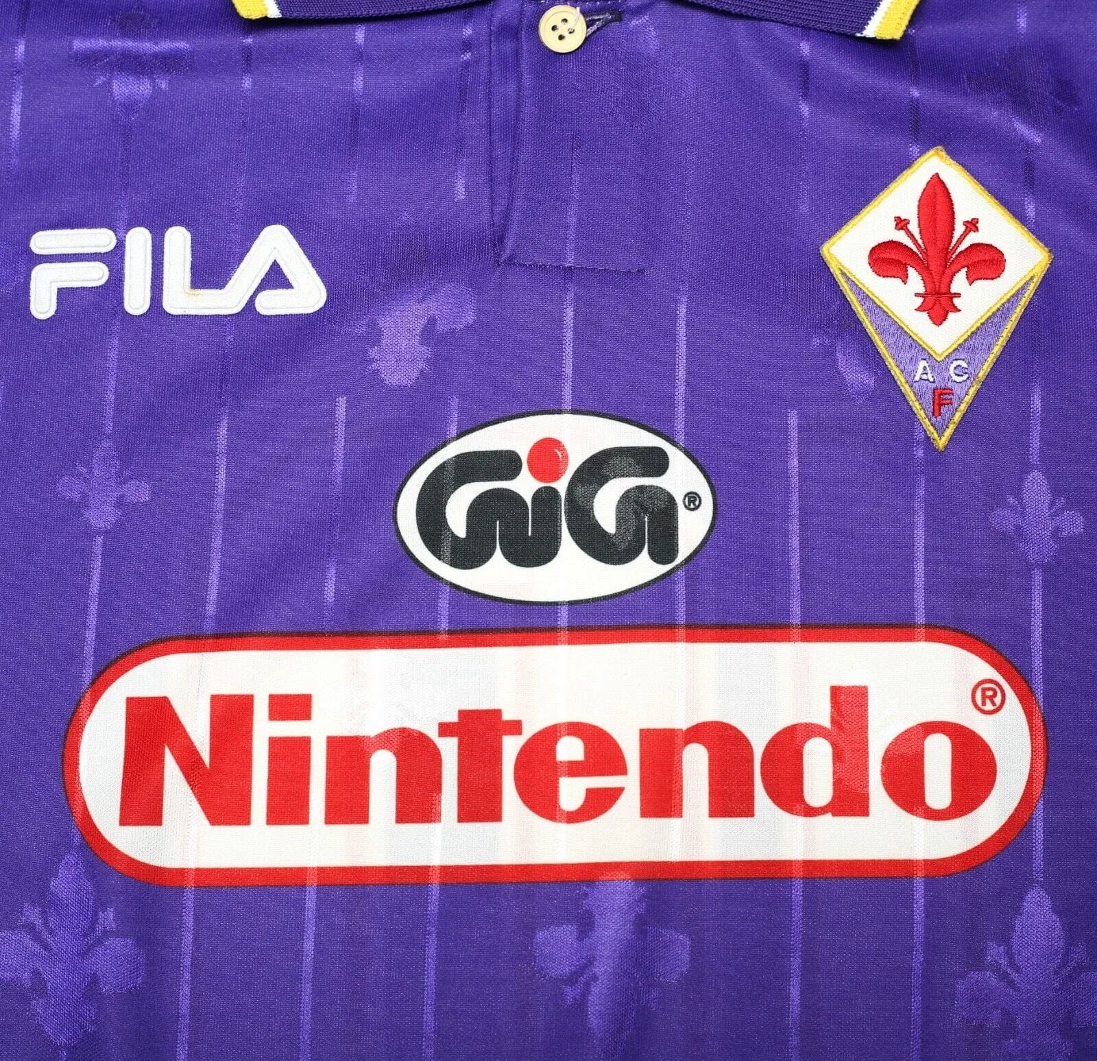 1997/98 RUI COSTA #10 Fiorentina Vintage FILA Home Football Shirt (L) Nintendo