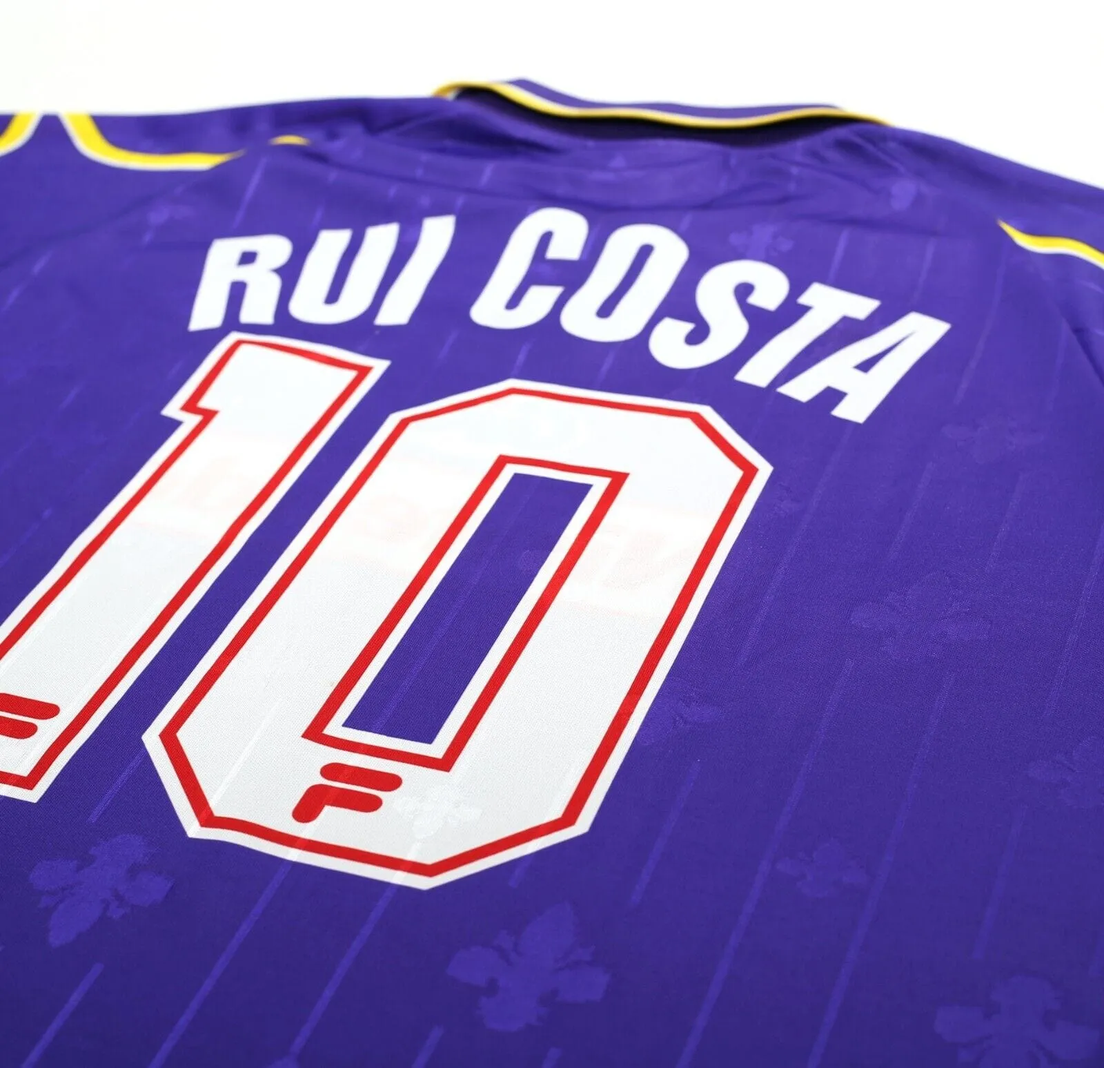 1997/98 RUI COSTA #10 Fiorentina Vintage FILA Home Football Shirt (L) Nintendo