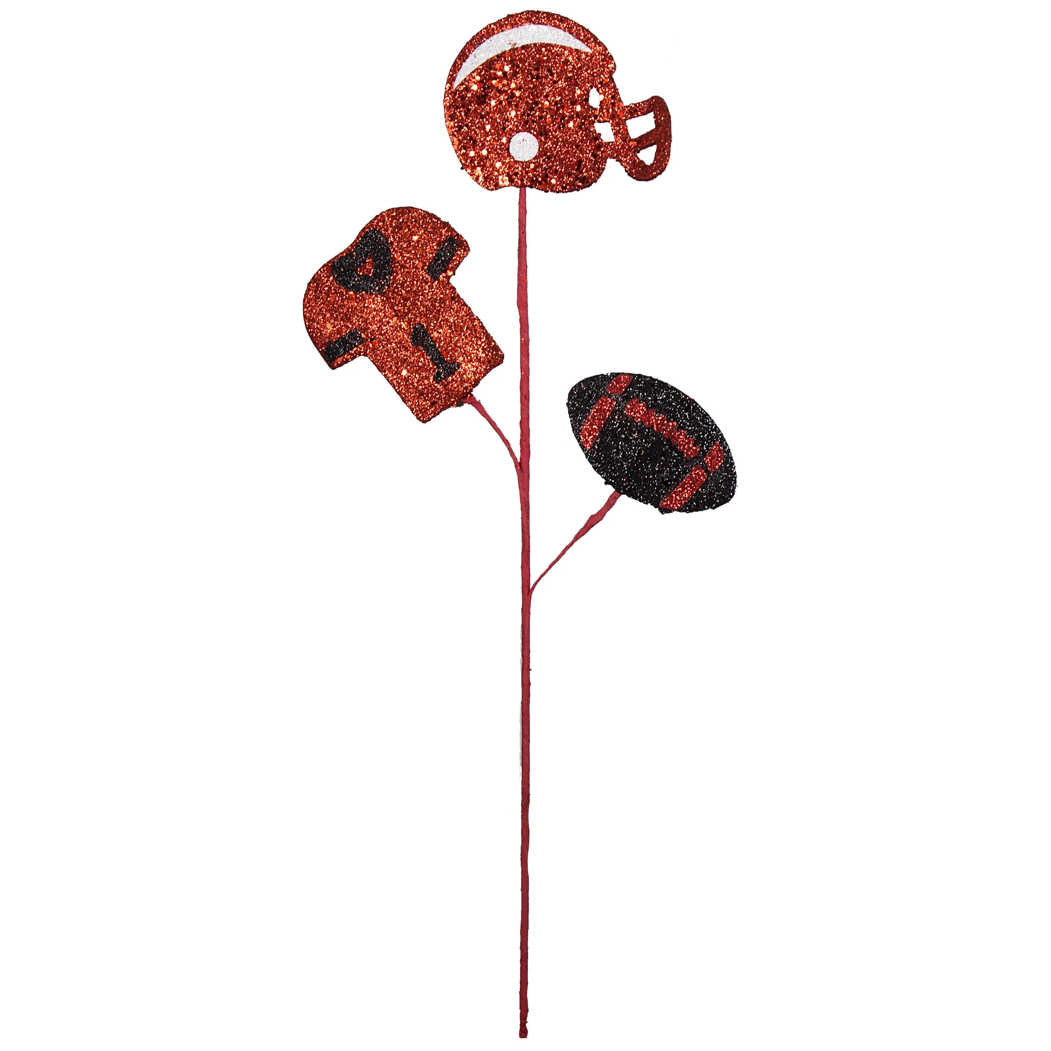 24" Glitter Helmet, Jersey, Football Pick: Red & Black