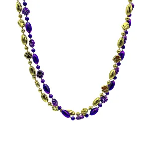 36" Purple/Gold Tiger Paw and Football Necklace (Each)