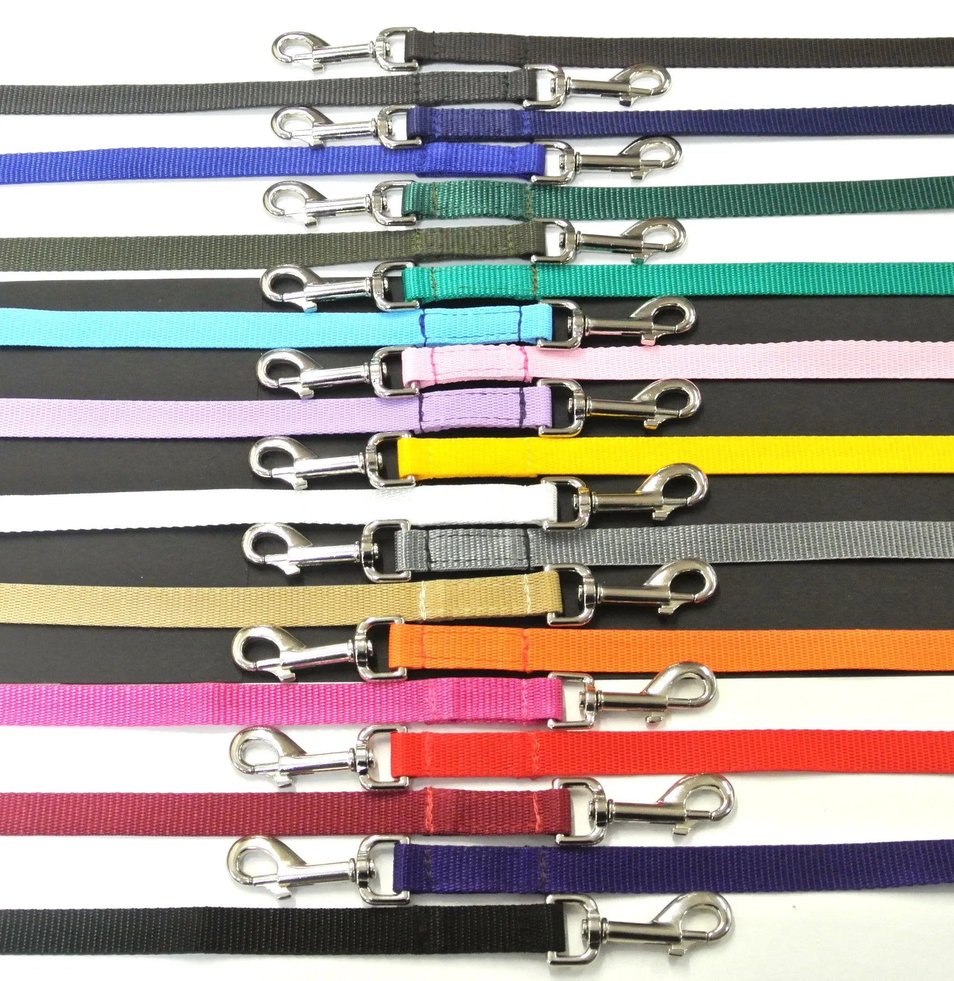 45" Long Puppy Dog Walking Lead Leash 20mm Wide Strong Durable Webbing In 19 Colours