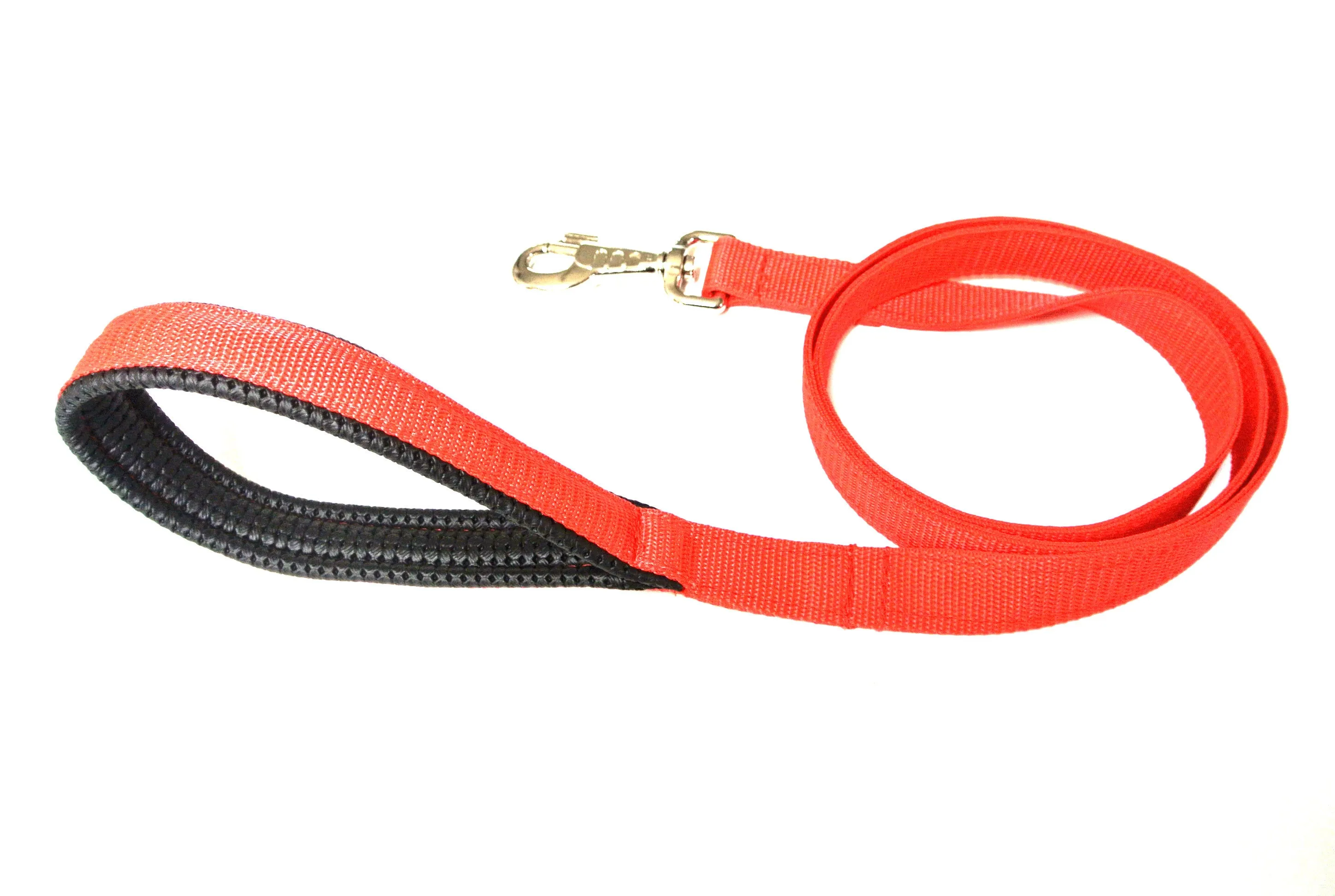 45" Short Close Control Dog Leads With Padded Handle In Various Colours 25mm Webbing