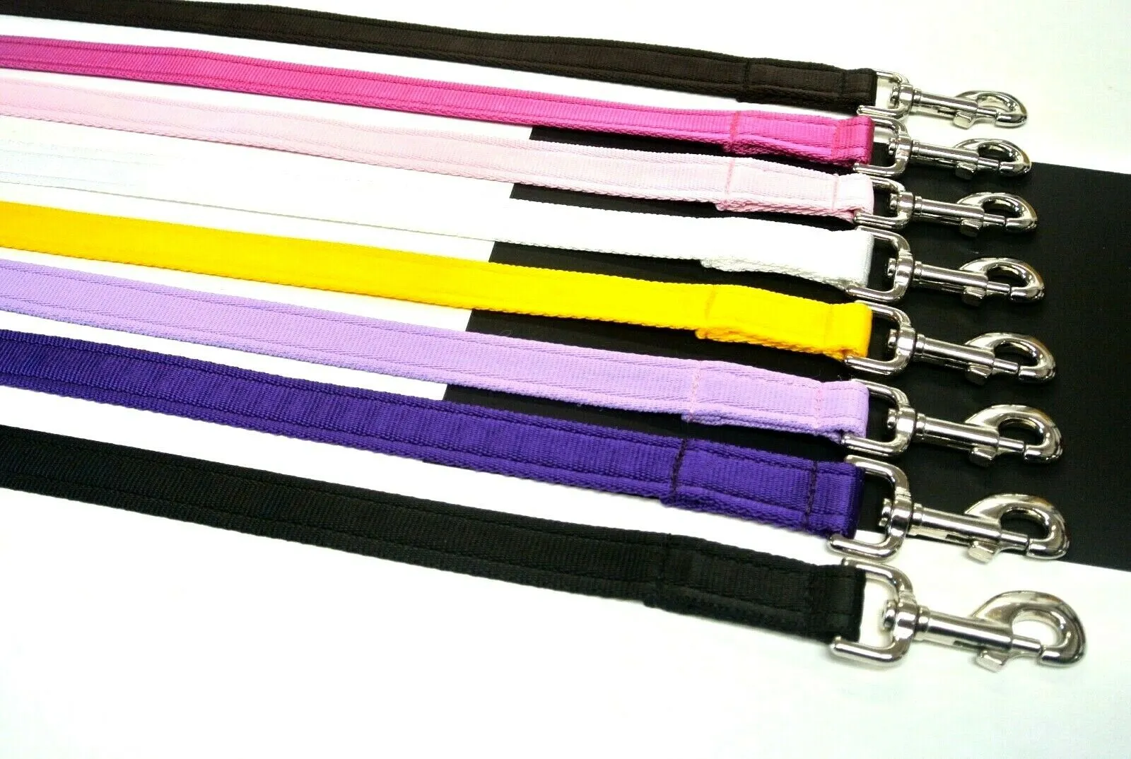 45" Short Dog Walking Lead Leash 20mm 25mm Wide Cushion Webbing In 18 Colours