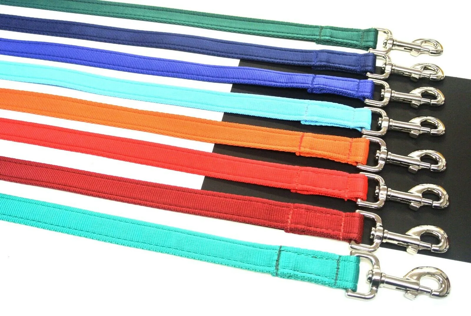 45" Short Dog Walking Lead Leash 20mm 25mm Wide Cushion Webbing In 18 Colours