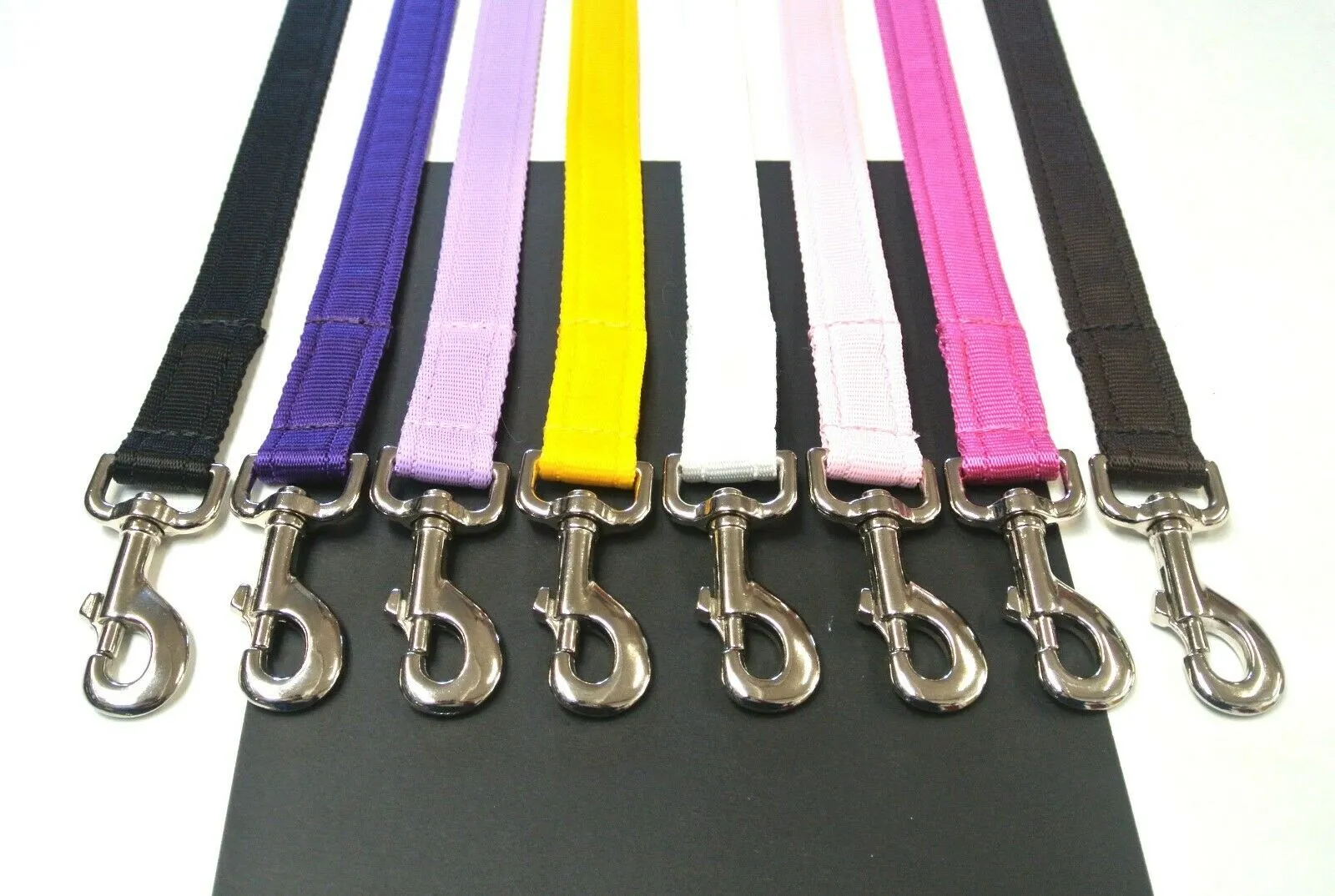 45" Short Dog Walking Lead Leash 20mm 25mm Wide Cushion Webbing In 18 Colours