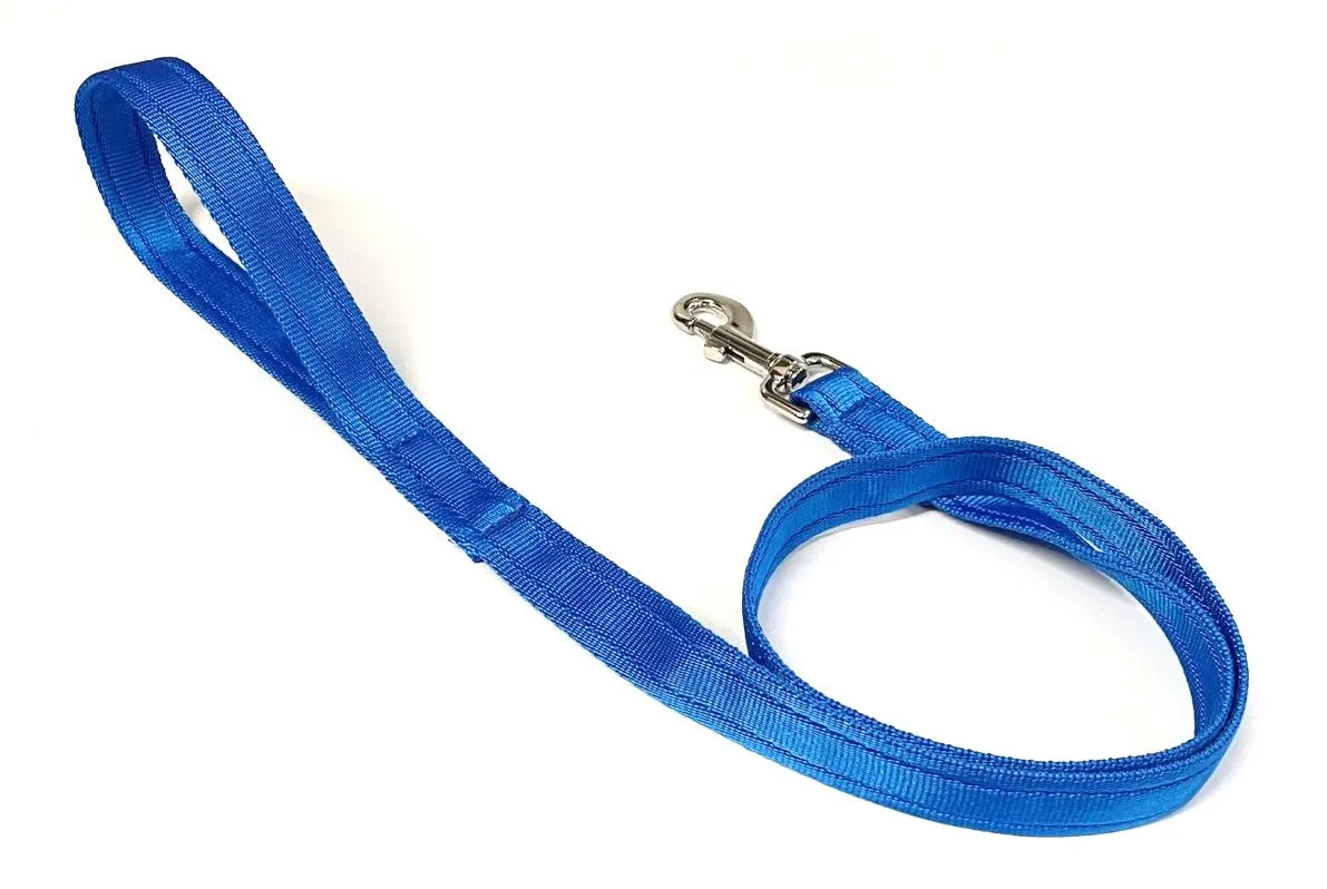 45" Short Dog Walking Lead Leash 20mm 25mm Wide Cushion Webbing In 18 Colours