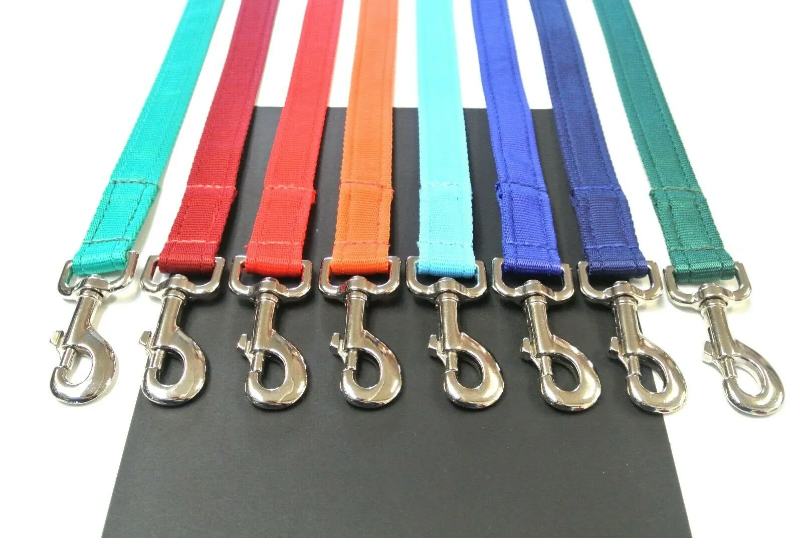 45" Short Dog Walking Lead Leash 20mm 25mm Wide Cushion Webbing In 18 Colours