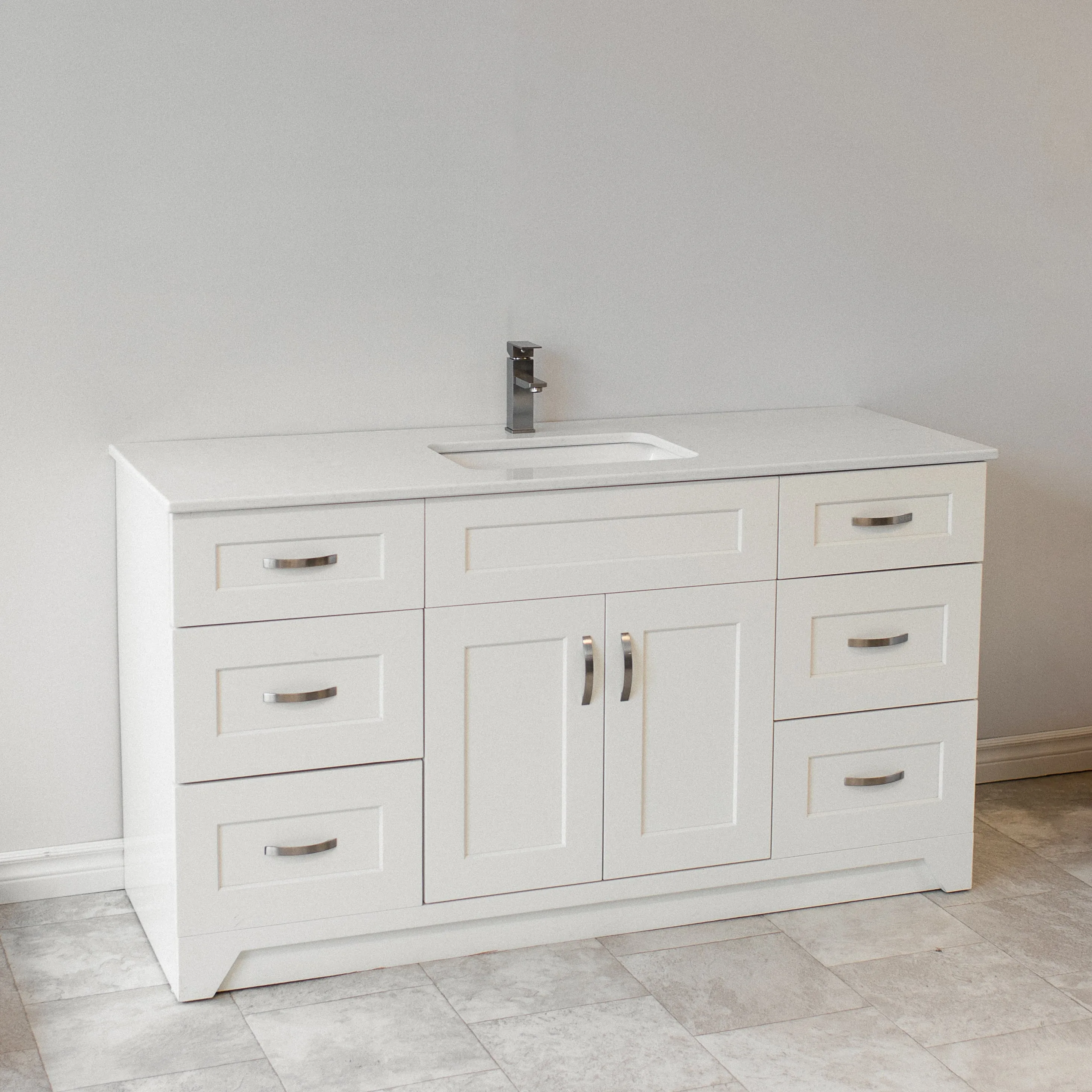 60" Shaker Vanity Single in White