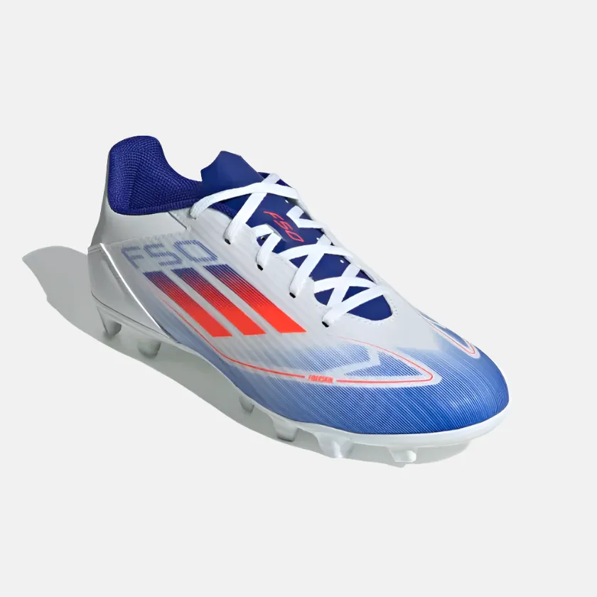 Adidas F50 Club Flexible Ground Men's Football Soccer -Cloud White/Solar Red/Lucid Blue