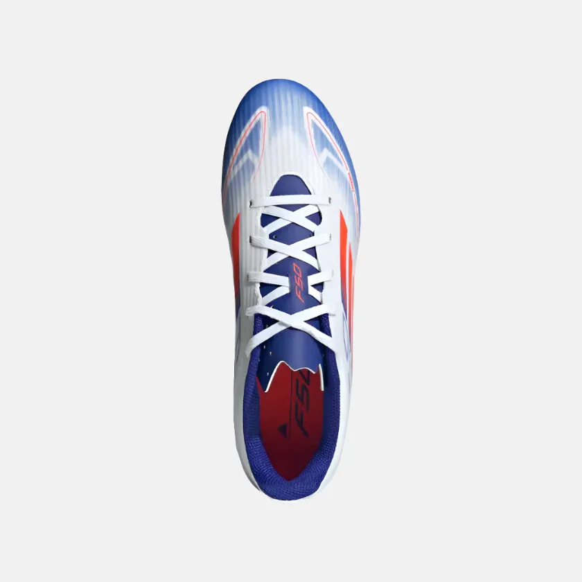 Adidas F50 Club Flexible Ground Men's Football Soccer -Cloud White/Solar Red/Lucid Blue