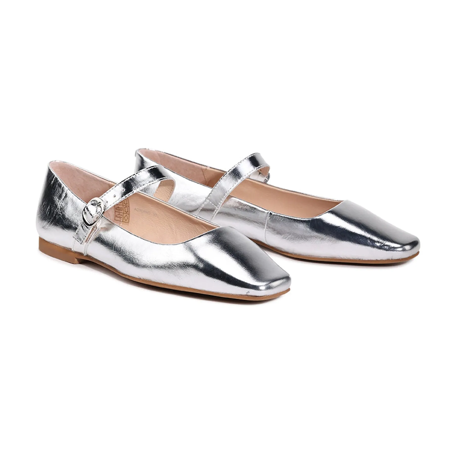 ADRIANO MARY JANE LEATHER FLATS