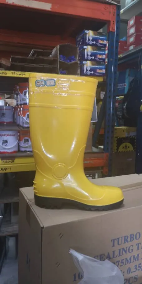 Aiko Yellow Safety Boots with Steel Toe Cap   Bottom Steel Plate | Model : YB-ASD | Sizes : US 5- 12