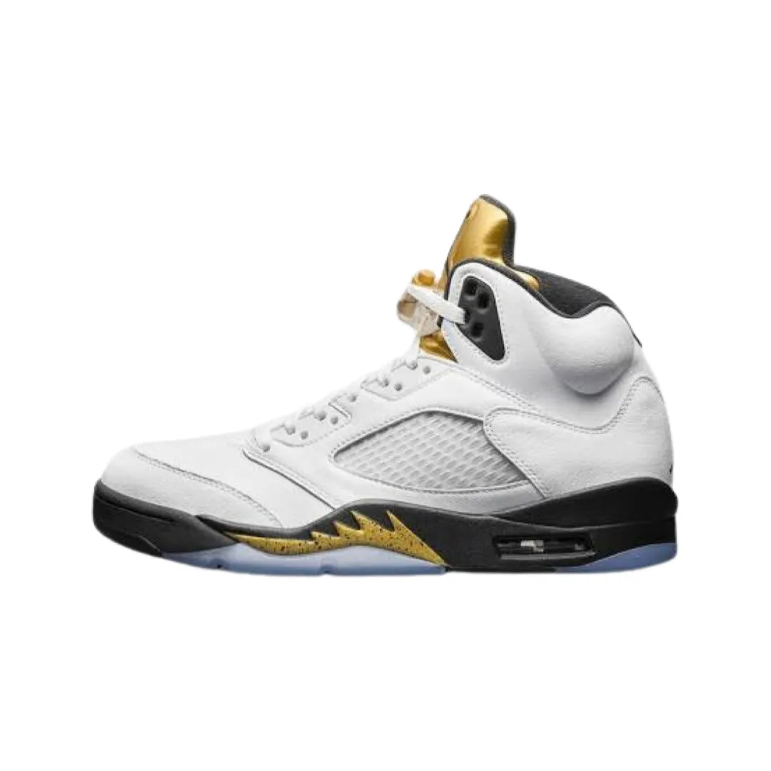 Air Jordan 5 Retro White Black Metallic Gold Coin