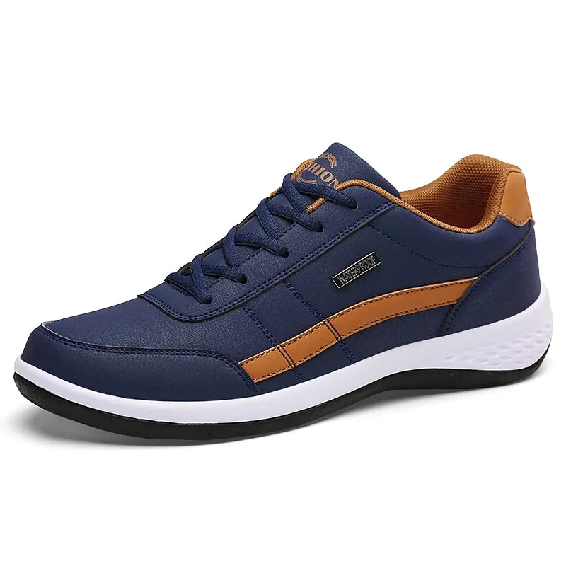 Amozae-Leather Men Shoes Sneakers Trend Casual Shoe Italian Breathable Leisure Male Sneakers Non-slip Footwear Men Vulcanized Shoes