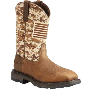 ARIAT - WorkHog Patriot Steel Toe Work Boot, Earth/Sand Camo