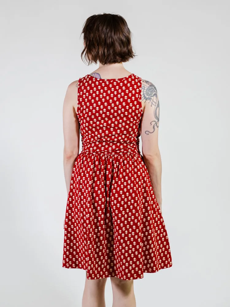 Asheville Dress - Micro Floral Red