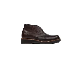 Barreiro - Kid's Dark Brown Pebble Grain Leather Chukka Boot (5-12 Years Old)