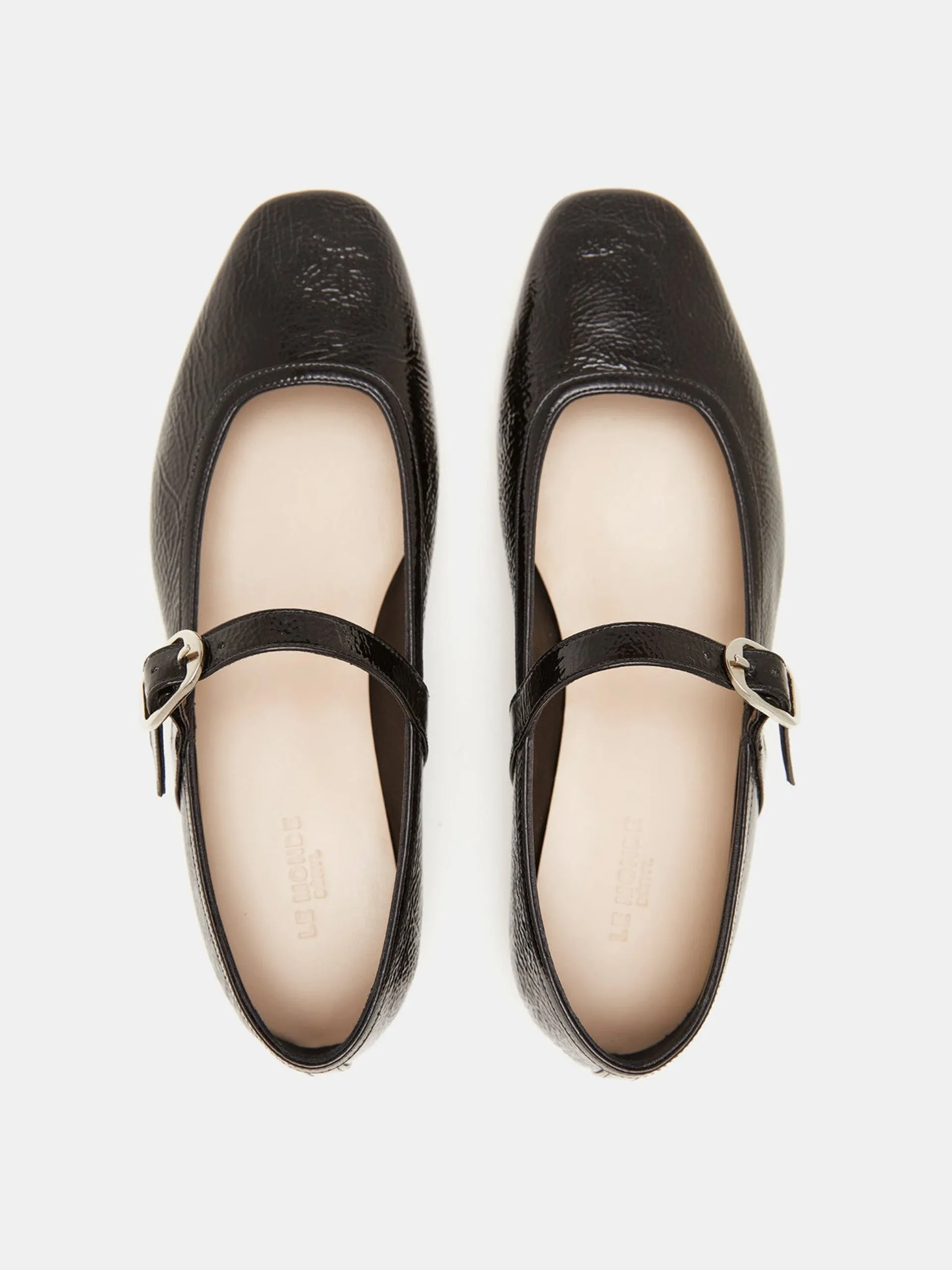 Black patent Leather leather ballet Mary Jane flats