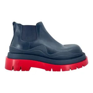 Bottega Veneta Cropped Chelsea Boot Black Red