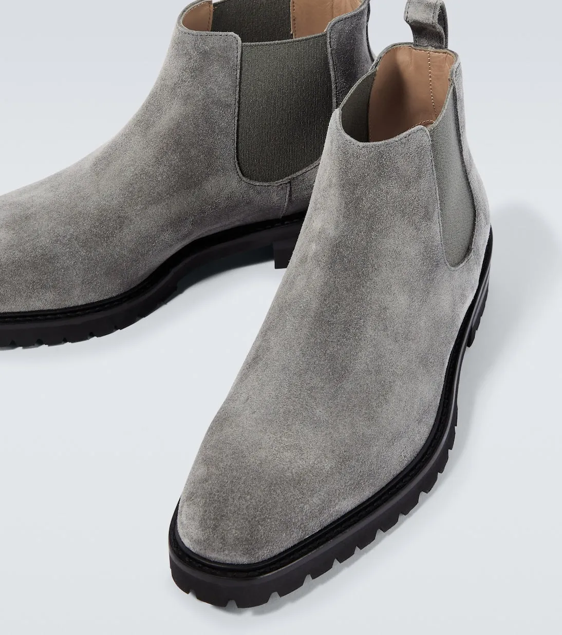 Brompton Manolo Blahnik suede Chelsea boots, gray