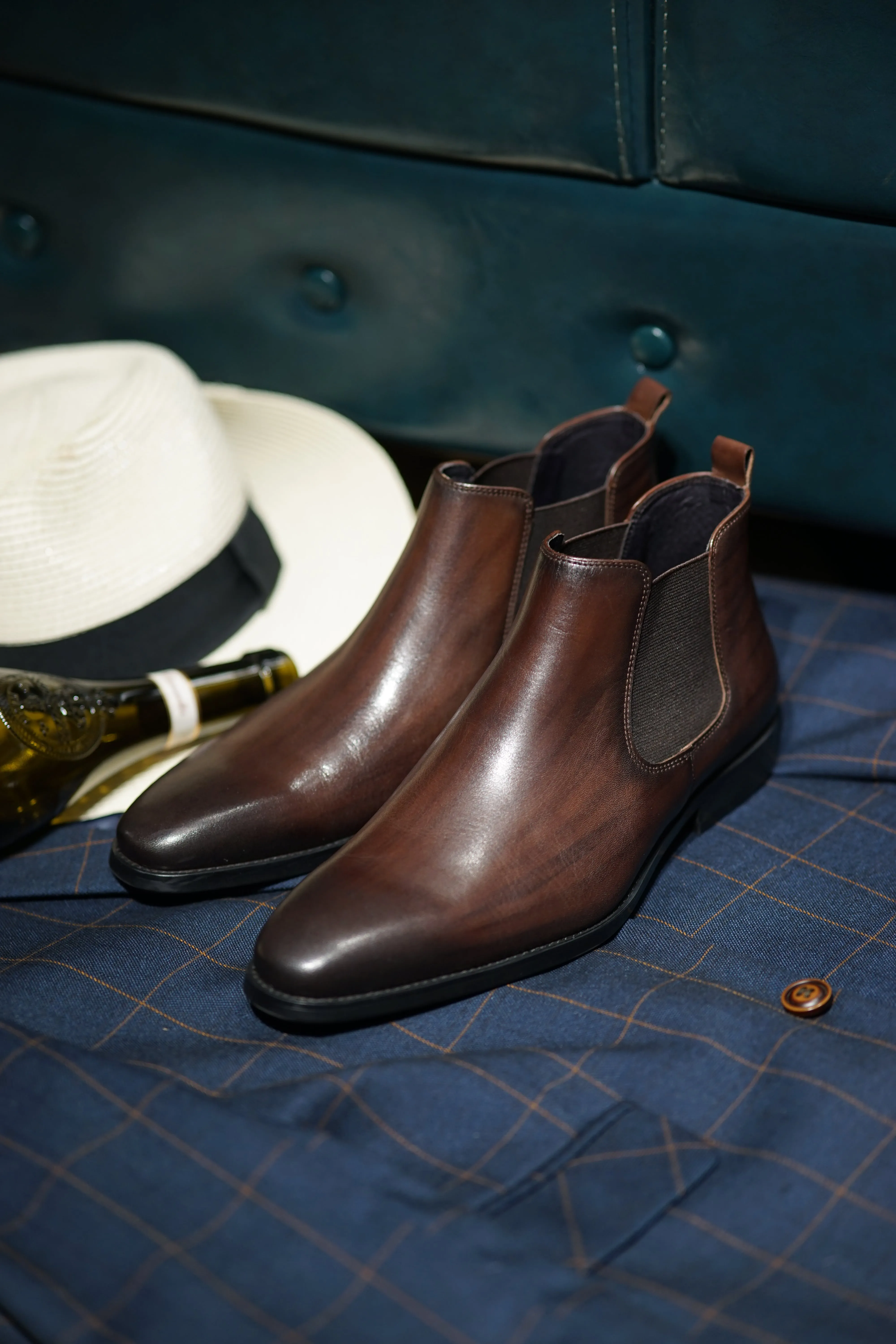 Brown Leather Chelsea Boots