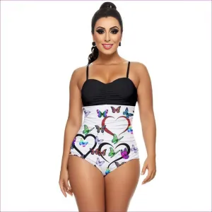 Butterfly Love Retro Full Coverage One Piece Swimsuit