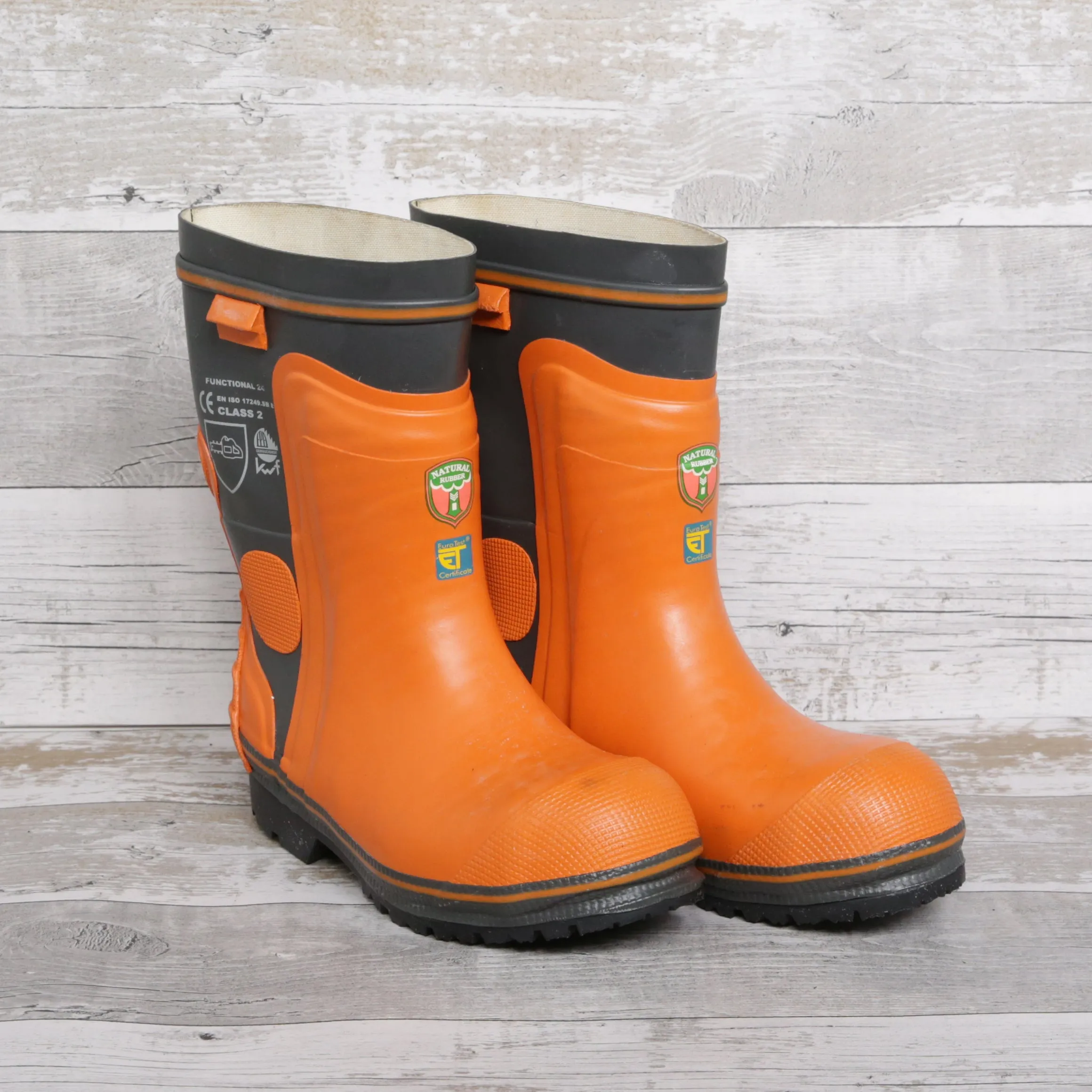 De-Branded Steel Toe Cap Chainsaw Class 2 Wellington Boots UK6.5