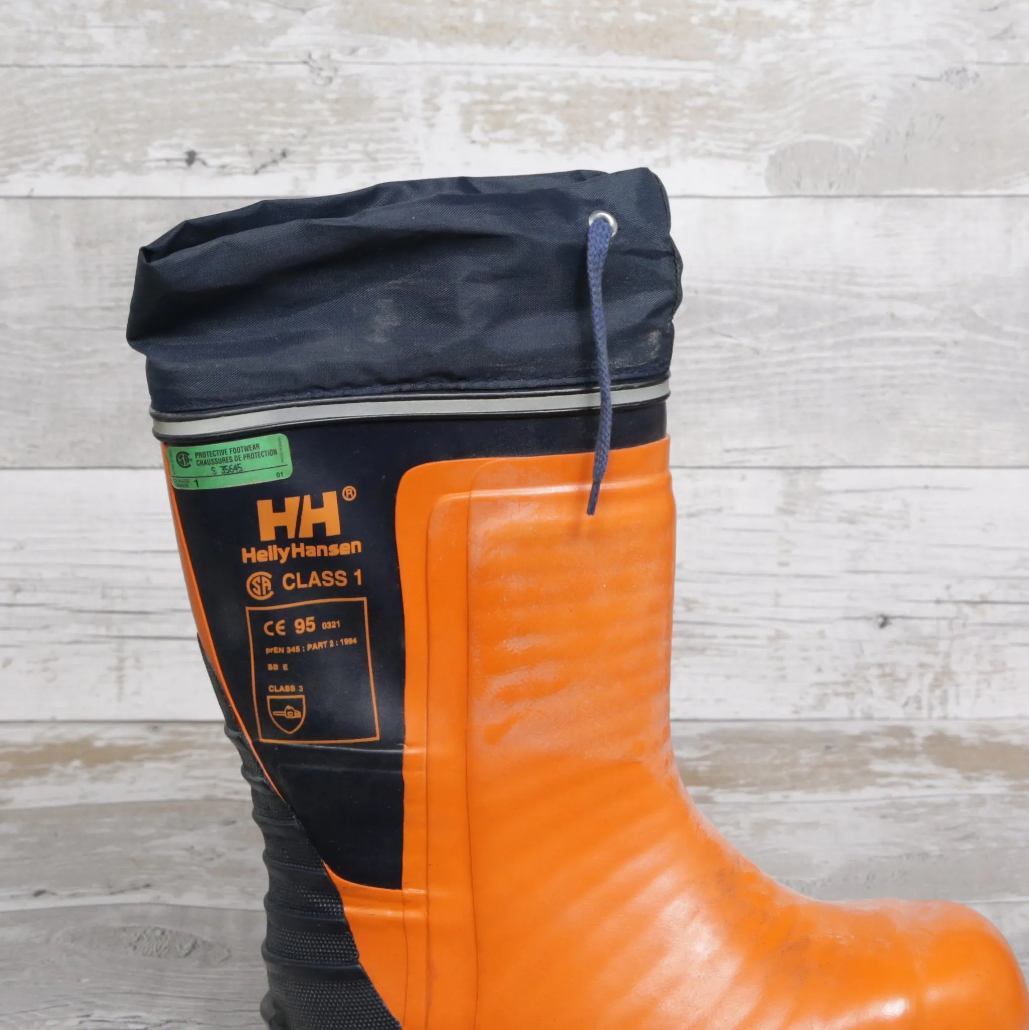 De-Branded Steel Toe Cap Chainsaw Class 3 Wellington Boots UK6.5