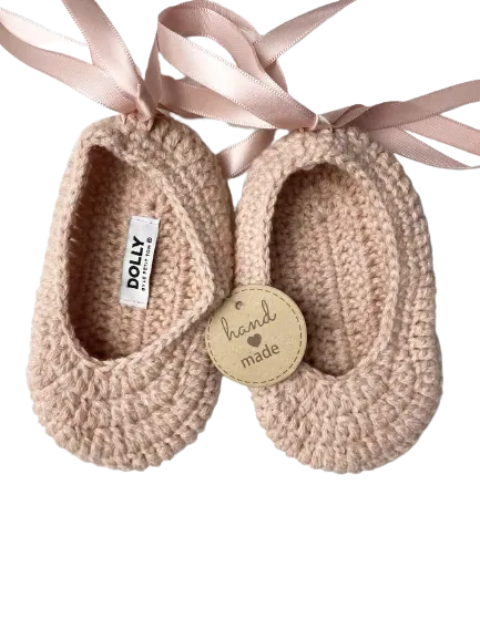 DOLLY by Le Petit Tom ® CROCHET BABY BALLERINAS ballet pink