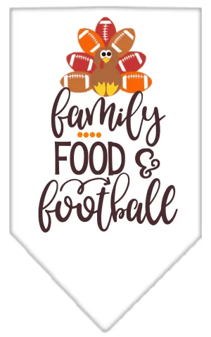 Family, Food, And Football Screen Print Bandana White Small