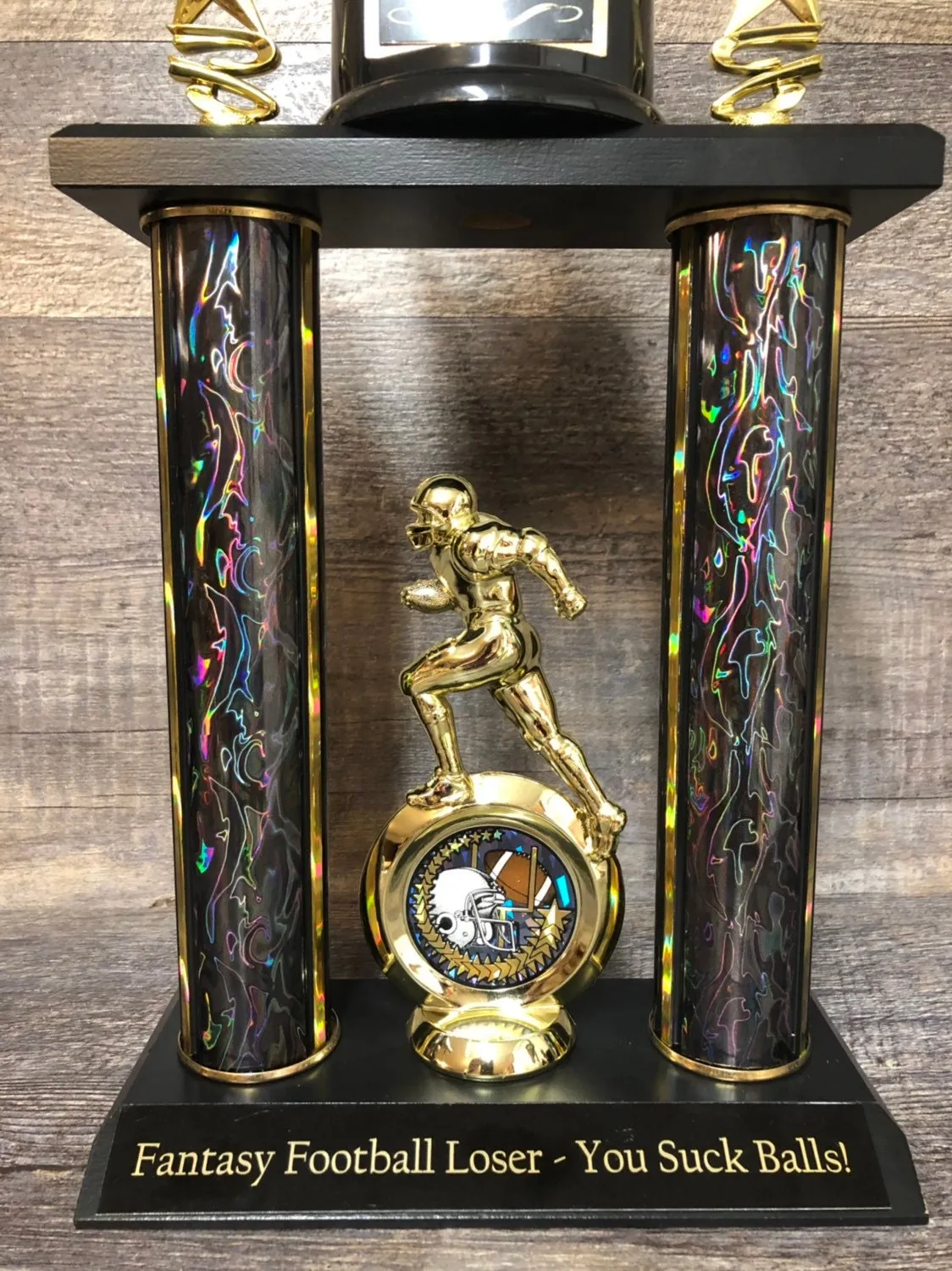 Fantasy Football Golden Dickasaurus Loser Trophy Last Place FFL Sacko Trophy Funny Trophy Adult Humor Gag Gift Testicle Penis