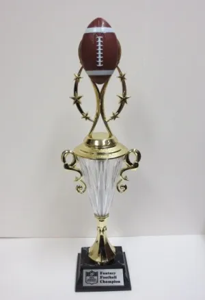 Fantasy Football League Champion Trophy Award Crystal Winning Cup FFL Trophy Trophies League Champ Winner Award 1st Place Football Trophy