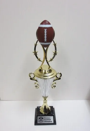 Fantasy Football League Champion Trophy Award Crystal Winning Cup FFL Trophy Trophies League Champ Winner Award 1st Place Football Trophy