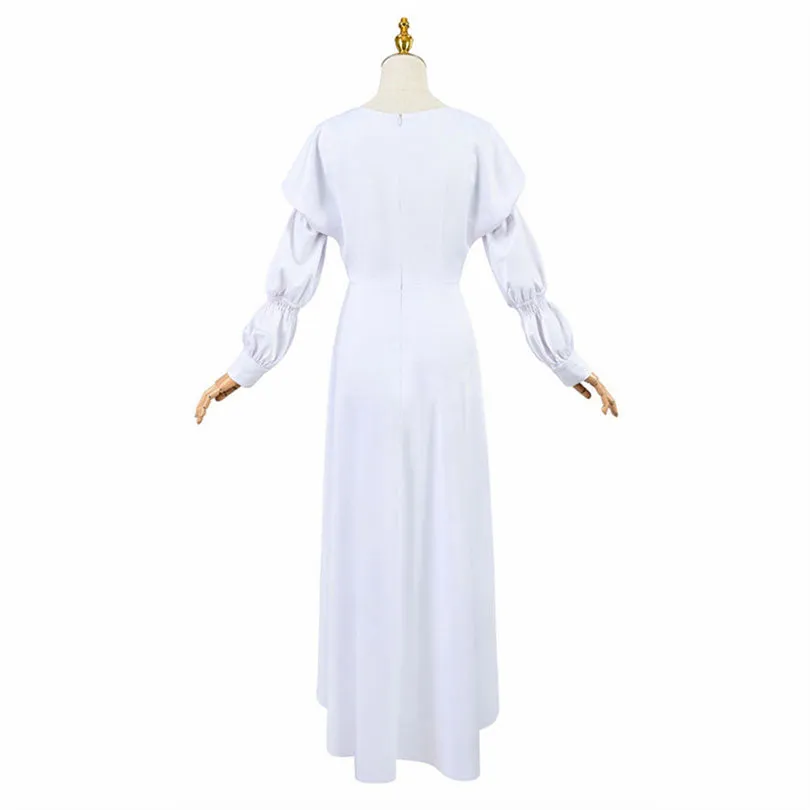 Film Ryuu to Sobakasu no Hime Belle Suzu Naito Belle White Dress Cosplay Costume