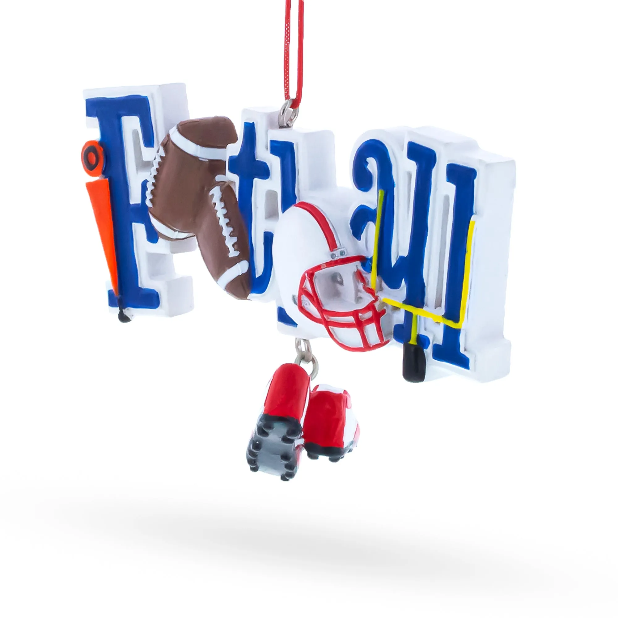 Football Helmet and Cleats Resin Christmas Ornament