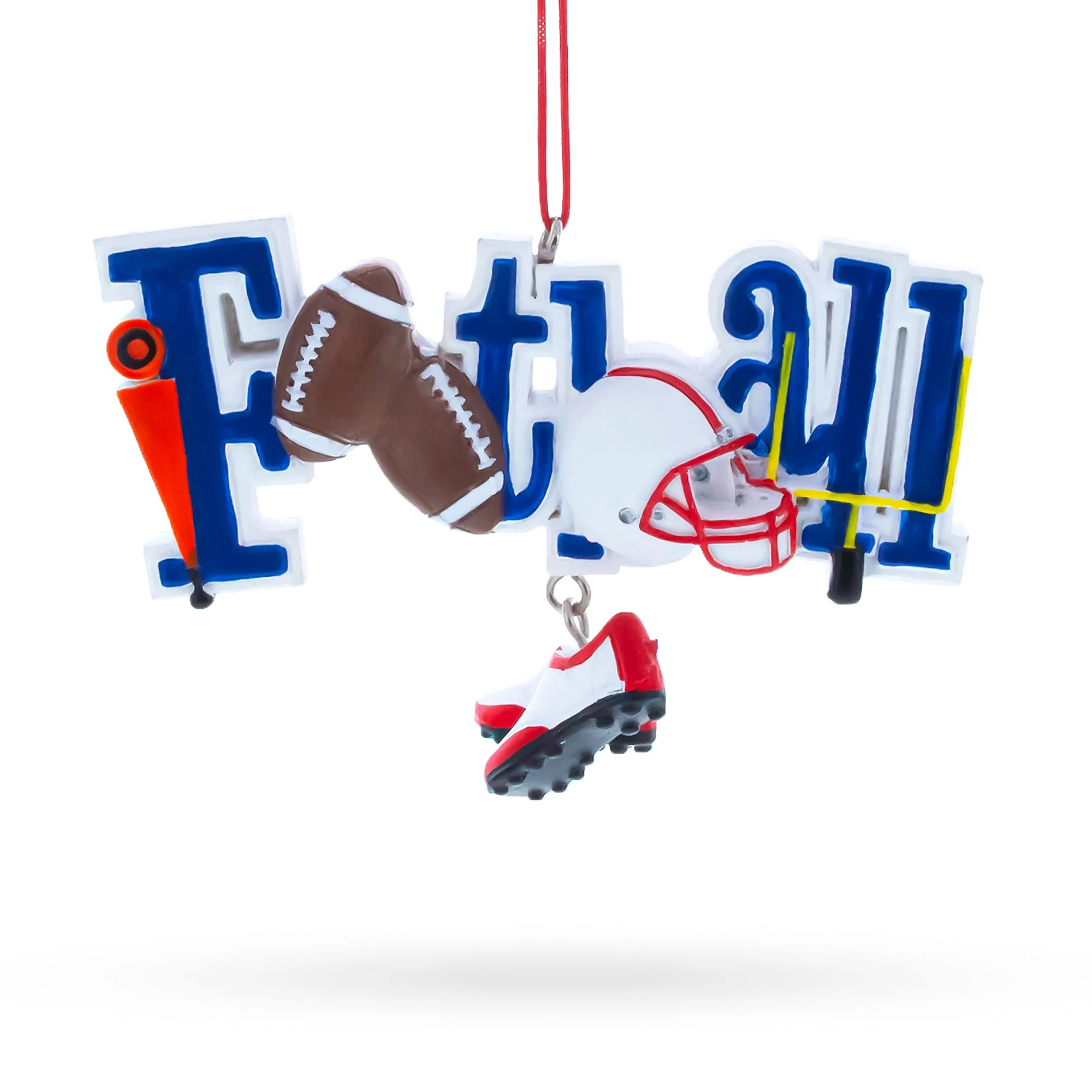 Football Helmet and Cleats Resin Christmas Ornament