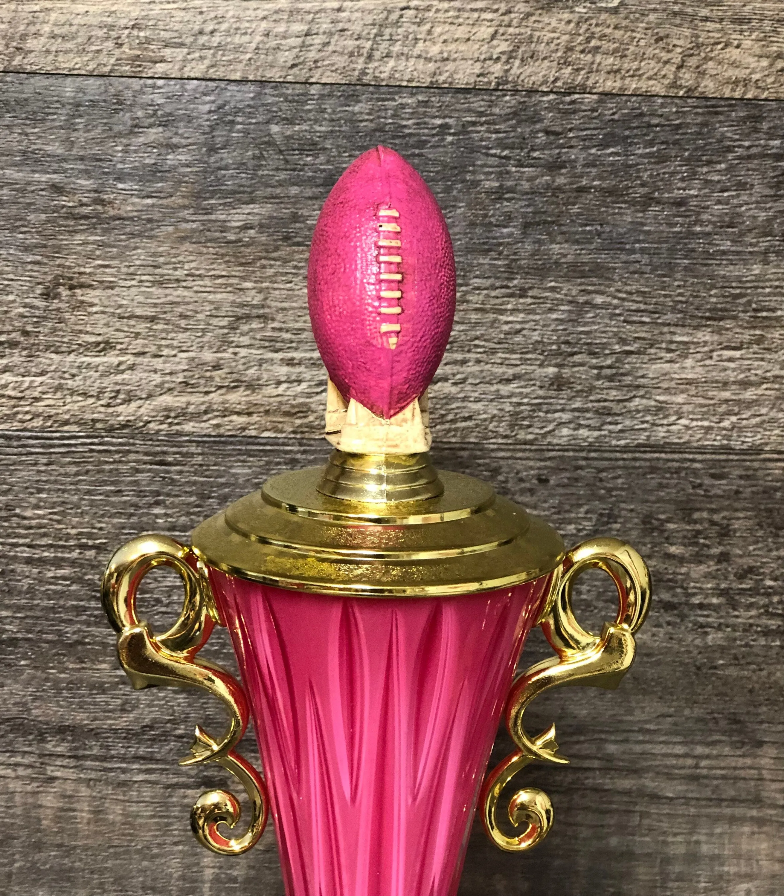 GIRLS Fantasy Football Trophy Pink Cup & Football FFL Woman's League Trophy 11" Champion Champ Trophy Crown Football Sports Award Winner