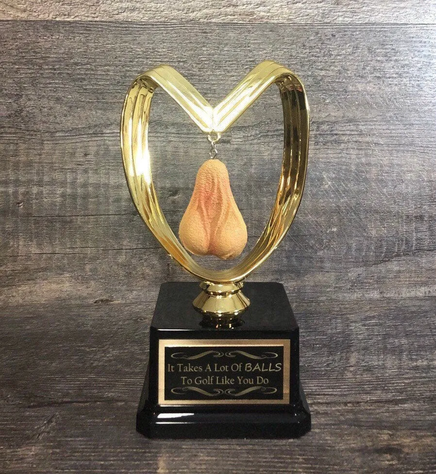 Golf Trophy Loser Testicle Trophy You Suck Balls Trophy Funny Trophy Birthday Gag Gift Loser Last Place You've Got Balls Adult Humor