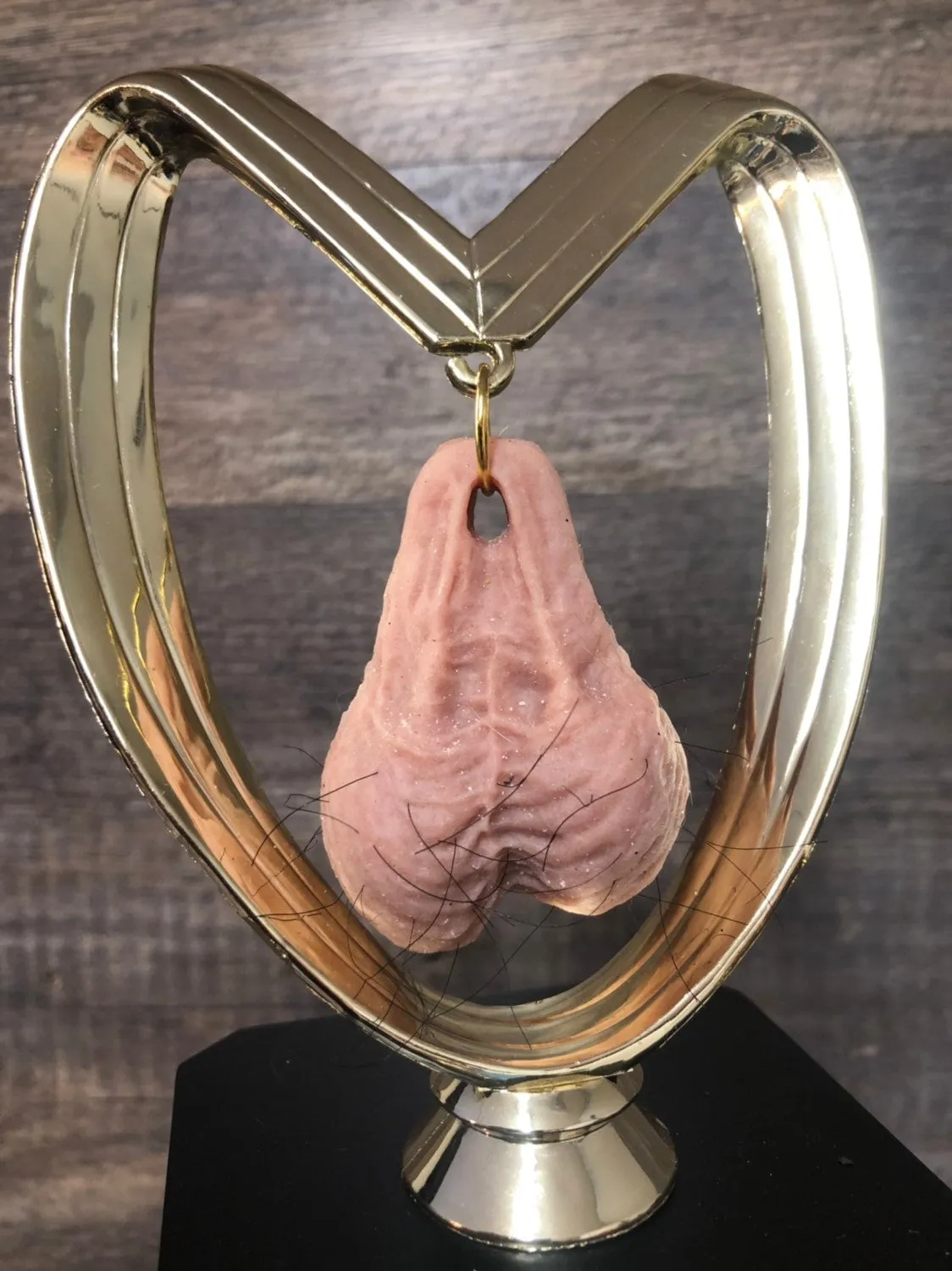 HAIRY Balls Baseball Trophy Loser Trophy Perpetual You Suck Last Place Trophy You've Got Balls Funny Trophy Adult Humor Testicle