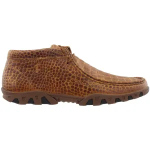 Honey Crocodile Printed Rogue Moc Toe Chukka Boots