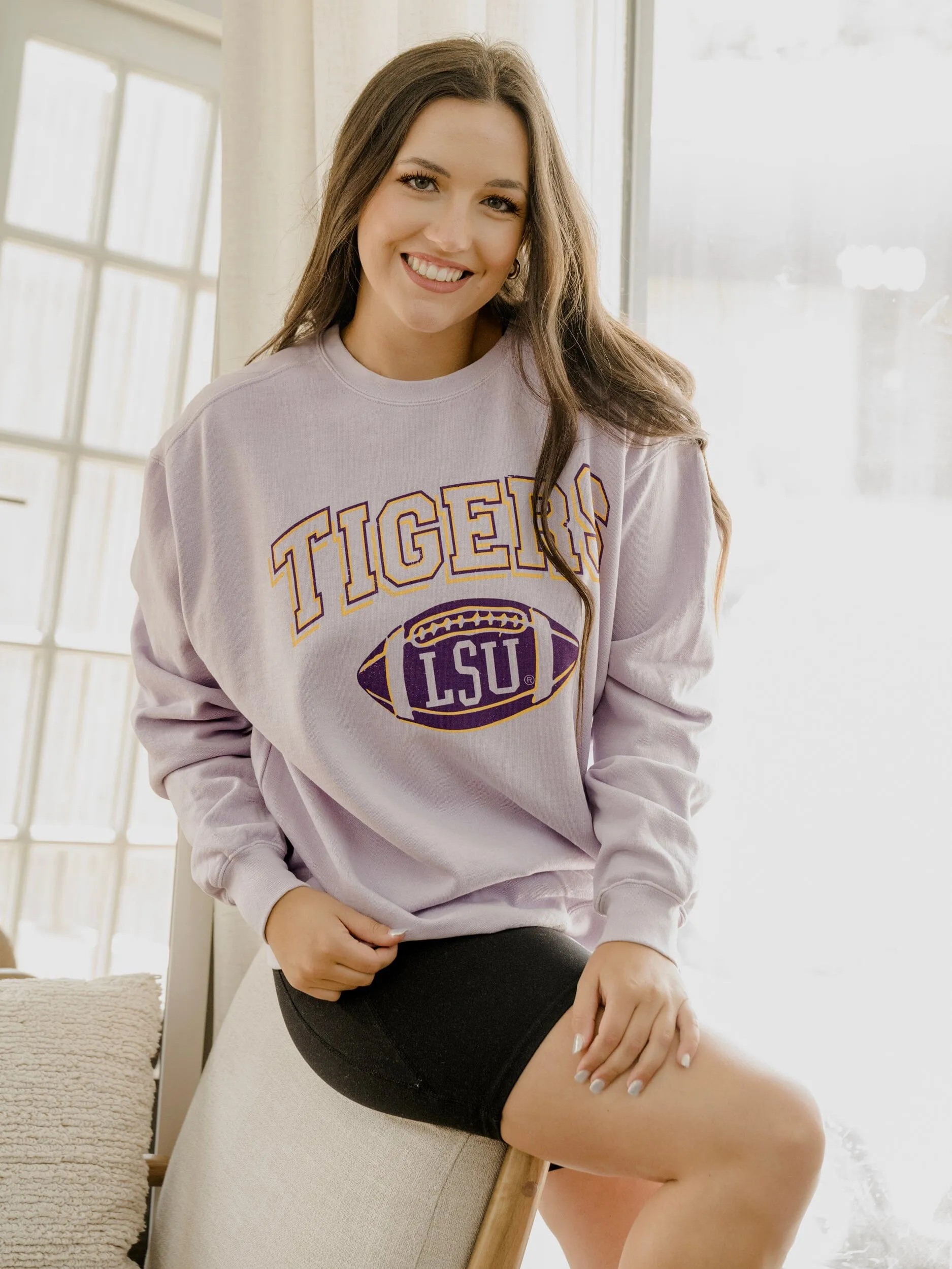 LSU Tigers Wonka Football Orchid Sweatshirt