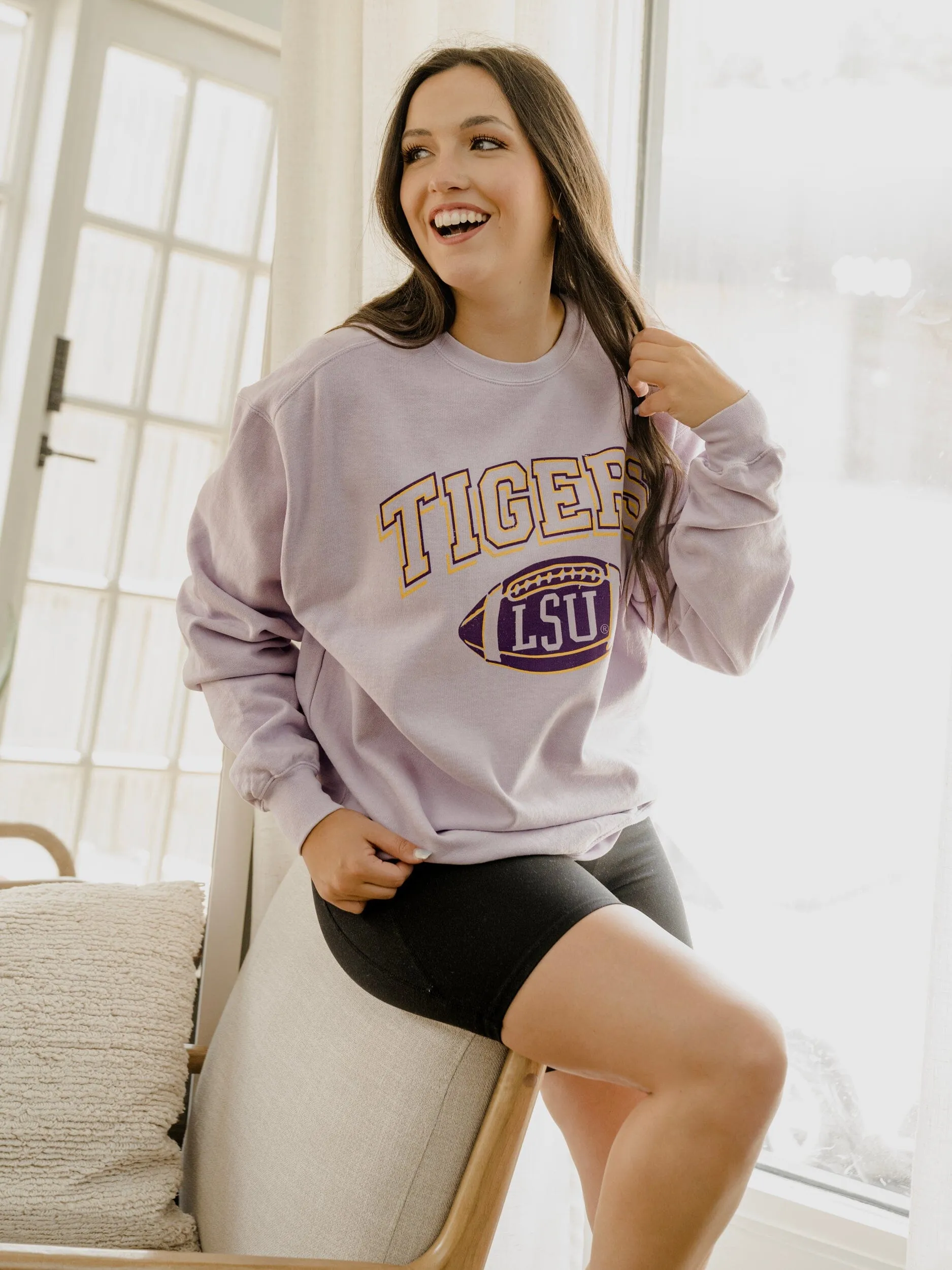 LSU Tigers Wonka Football Orchid Sweatshirt